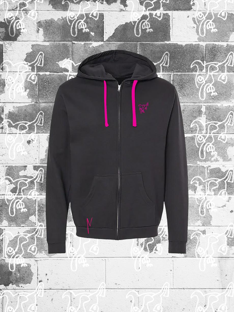 HOODIE CON CIERRE BRUNEK K-LA-K OJOS ROSA - UrbanHangers