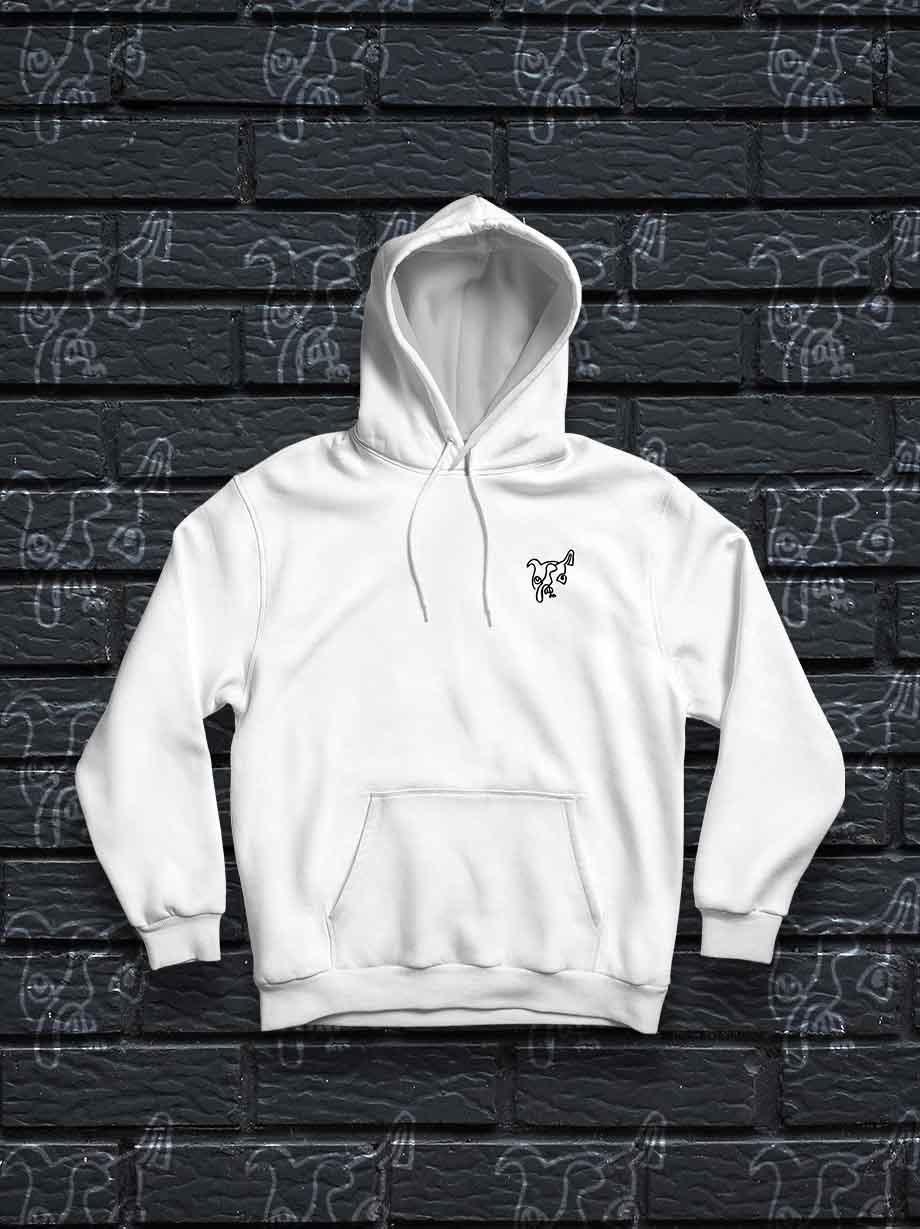 HOODIE BLANCA K-LA-K OJOS NEGROS - UrbanHangers