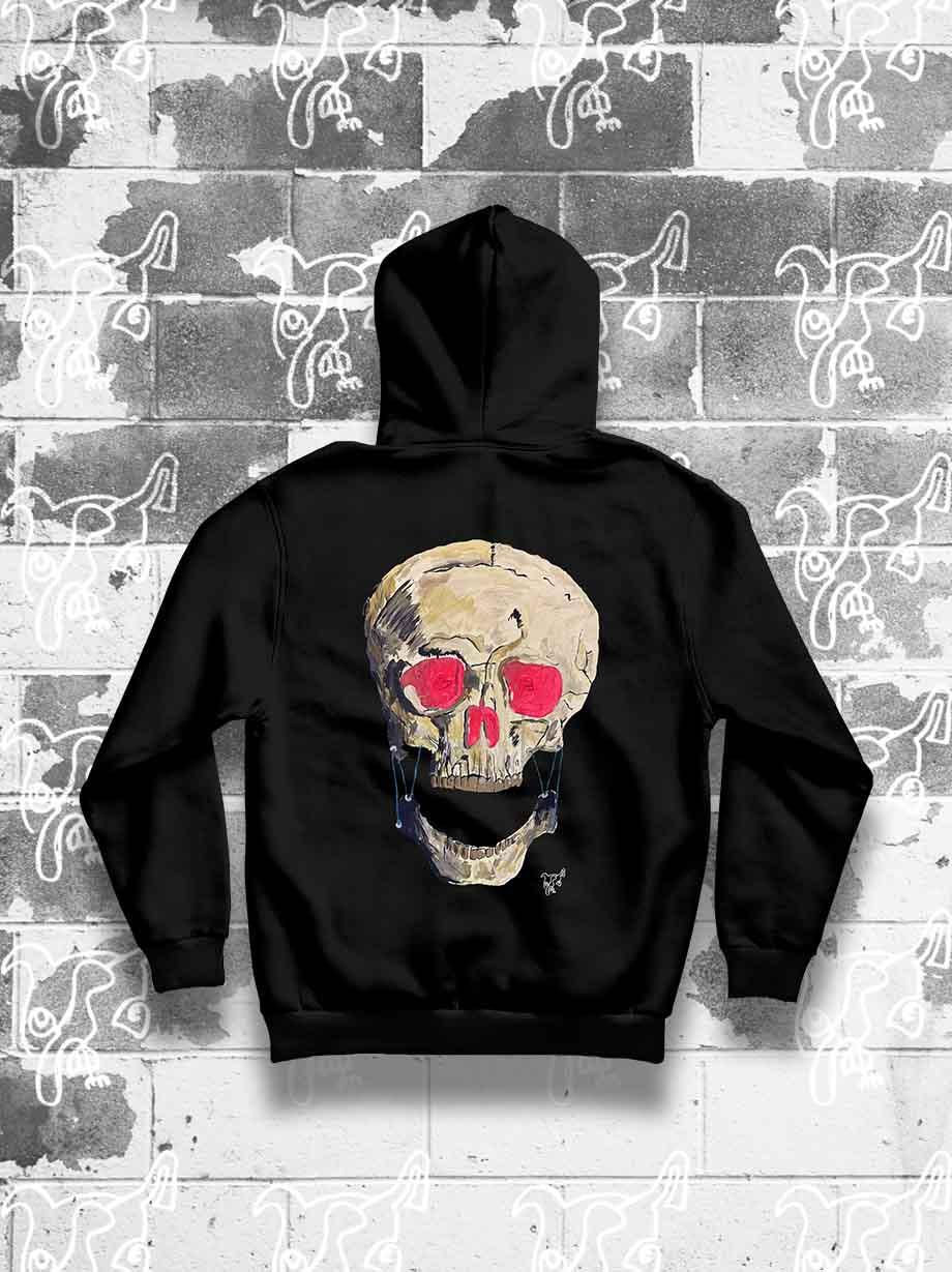 HOODIE NEGRA K-LA-K OJOS ROSA - UrbanHangers