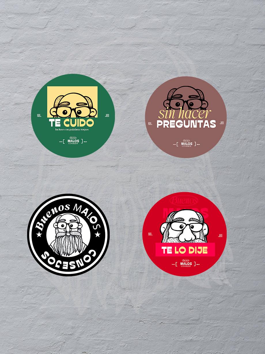 4 STIKERS BUENOS MALOS CONSEJOS - UrbanHangers