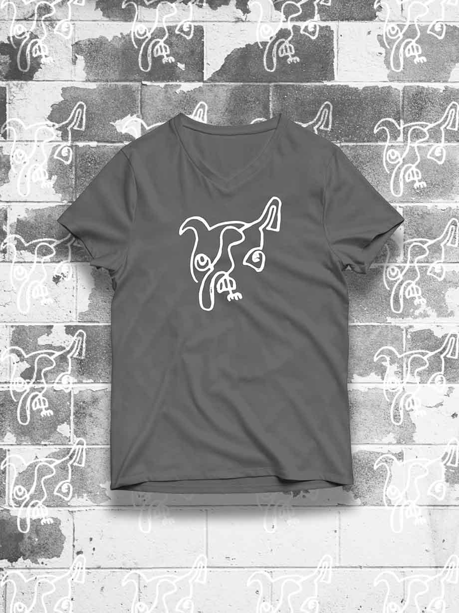 PLAYERA GRIS LOGO GRANDE V - UrbanHangers