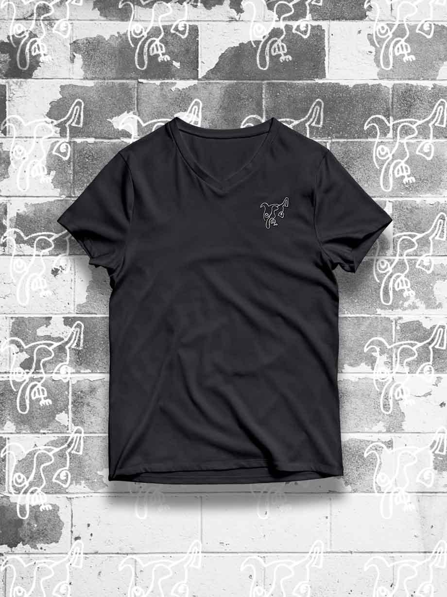 PLAYERA NEGRA LOGO BORDADO CABALLERO - UrbanHangers